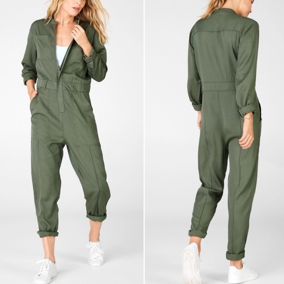Fabletics Pants - Fabletics Everleigh Olive Woven Boiler Jumpsuit